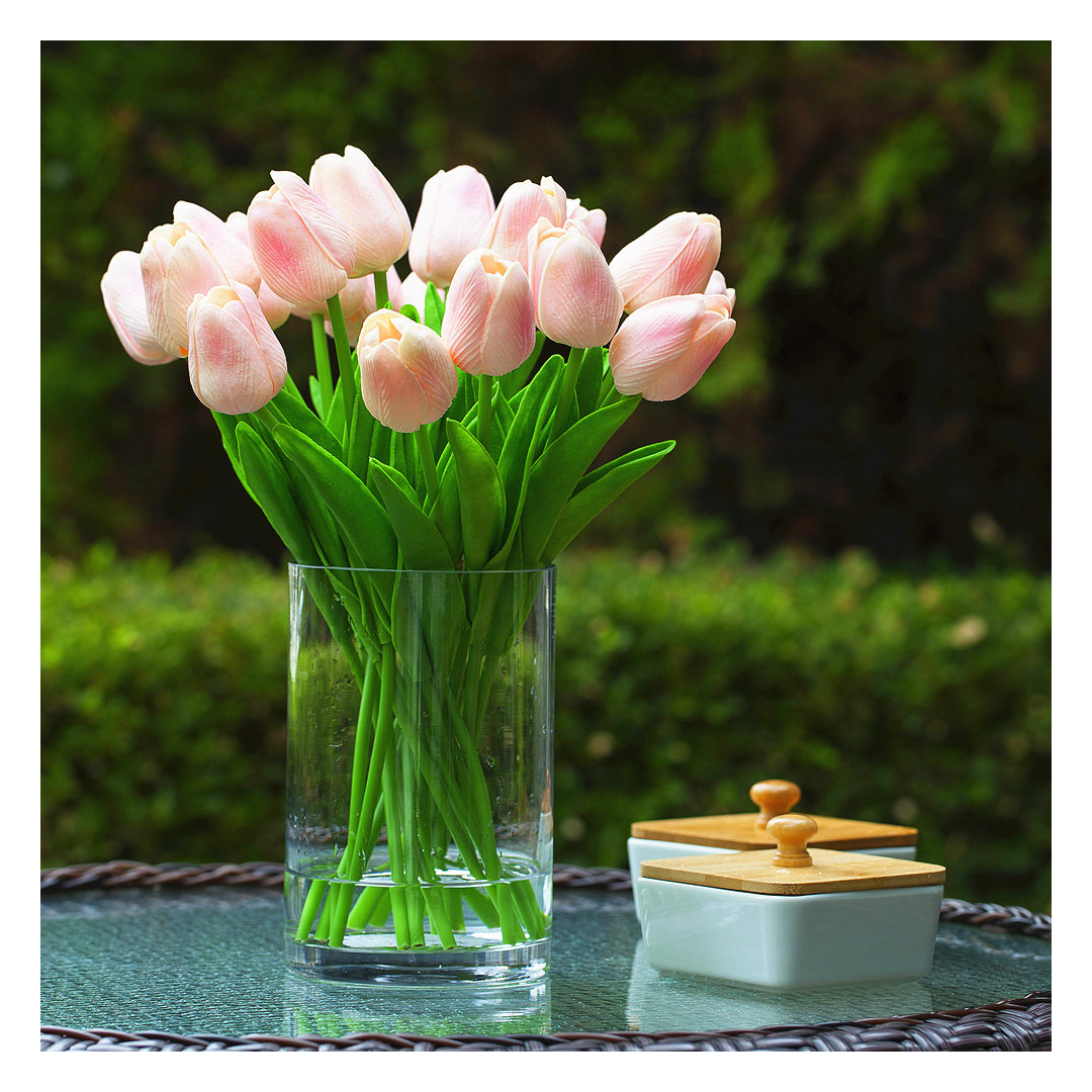 Real Touch Flower Tulips Centerpiece in Vase